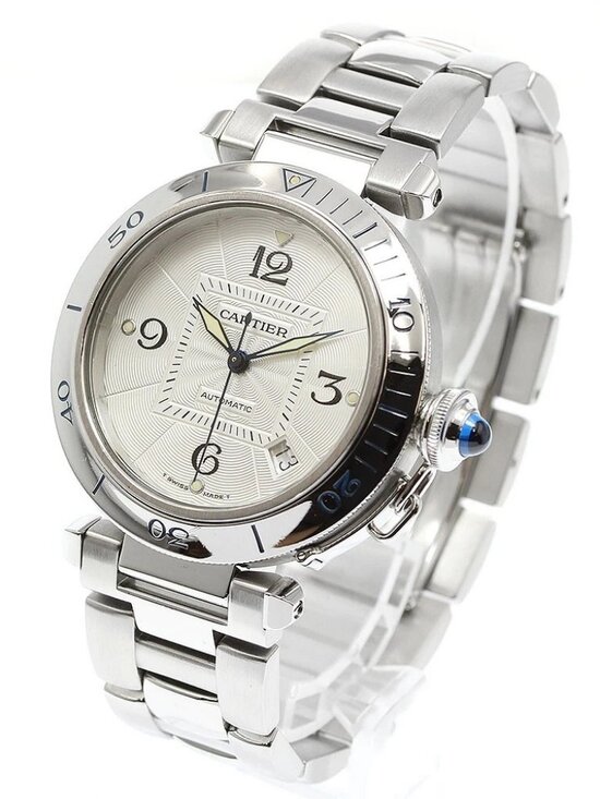 CARTIER Pasha 38mm W31031H3 Date Silver Dial Automatic Men\'s Watch_954229 main image 5